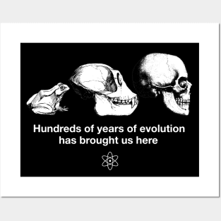 "Hundreds of years of Evolution" Funny Science Joke Shirt Posters and Art